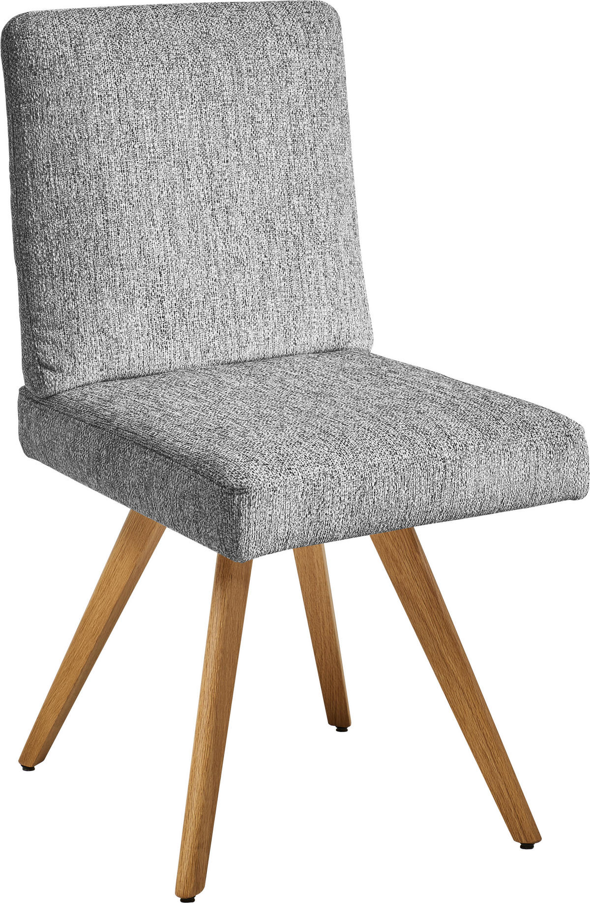 STUHL  in Chenille Holz, Textil  - Eichefarben/Hellgrau, Design, Holz/Textil (46/94/58cm) - Dieter Knoll