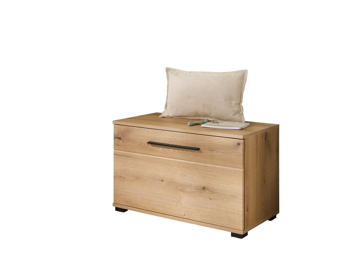 GARDEROBENBANK - Eichefarben/Schwarz, MODERN, Kunststoff (80/50/42cm) - MID.YOU