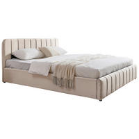 POLSTERBETT 140/200 cm,  in Beige, gepolstertes Kopfteil, Lattenrost, Bettkasten,  - Beige/Schwarz, Design, Holz/Kunststoff (140/200cm) - Boxxx