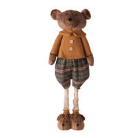 DEKORAČNÝ MEDVEĎ - hnedá, Basics, kov/textil (32/20/119cm)