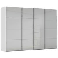SCHWEBETÜRENSCHRANK 316/235/68 cm,  in Seidengrau, 4 Tür(en)  - Chromfarben/Seidengrau, Design, Glas/Holzwerkstoff (316/235/68cm) - Novel