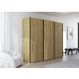 SCHWEBETÜRENSCHRANK 270/223/68 cm 3-türig Eichefarben  - Eichefarben/Schwarz, Design, Holz/Holzwerkstoff (270/223/68cm) - Novel