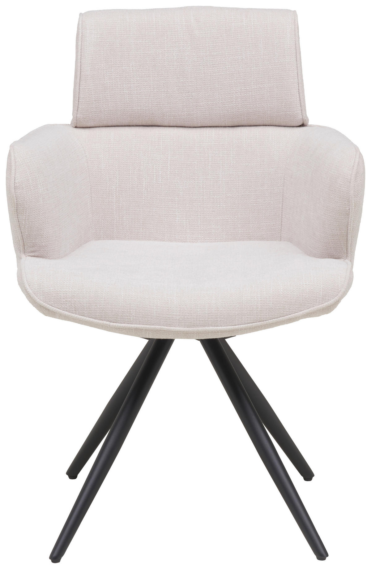 ARMLEHNSTUHL  in Eisen Webstoff  - Beige/Schwarz, KONVENTIONELL, Textil/Metall (62/89/62cm) - Livetastic