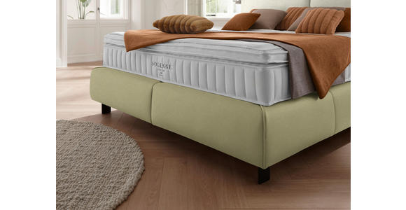 BOXSPRINGBETT 180/200 cm  in Weiß, Hellgrün  - Schwarz/Weiß, Design, Textil/Metall (180/200cm) - Johann Jakob