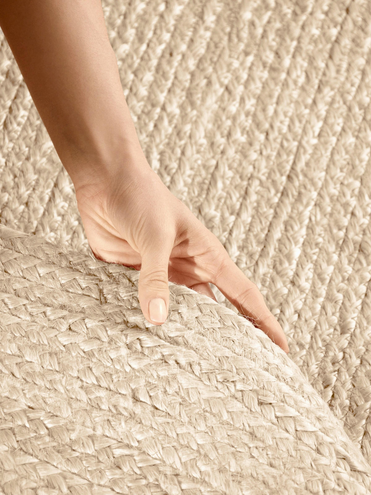 JUTETEPPICH 160/230 cm Jute Braided Champagner oval  - Champagner, Basics, Textil (160/230cm) - Hanse Home