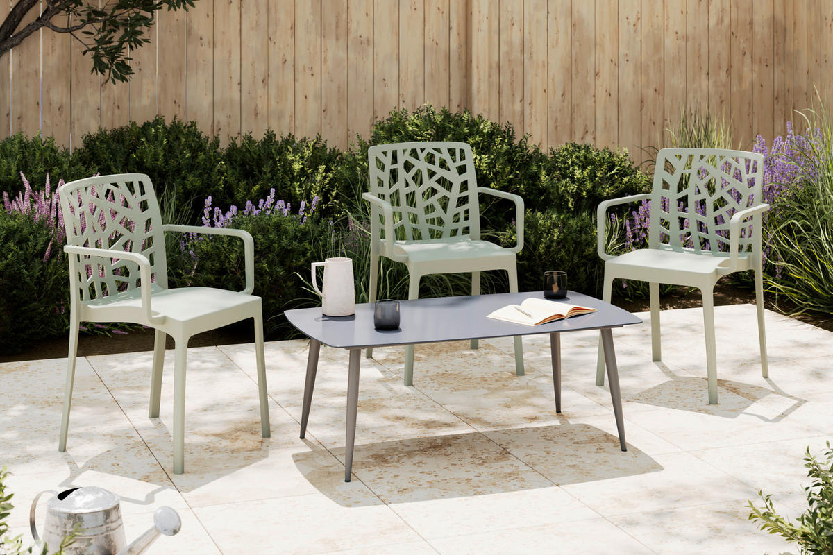 LOUNGETISCH  - Dunkelgrau, MODERN, Glas/Metall (105/40/60cm) - Ambia Garden
