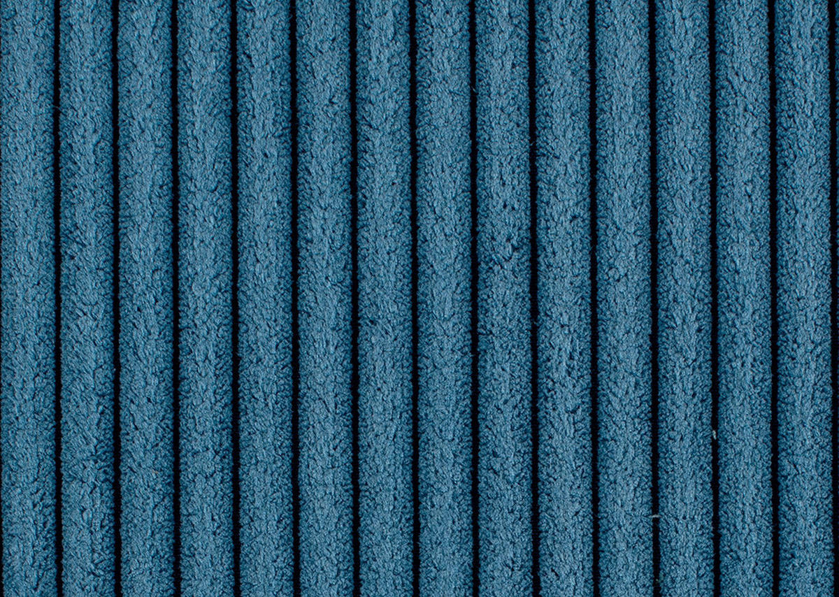 ECKSOFA Blau Cord  - Blau/Schwarz, Design, Textil/Metall (254/175cm) - Stylife