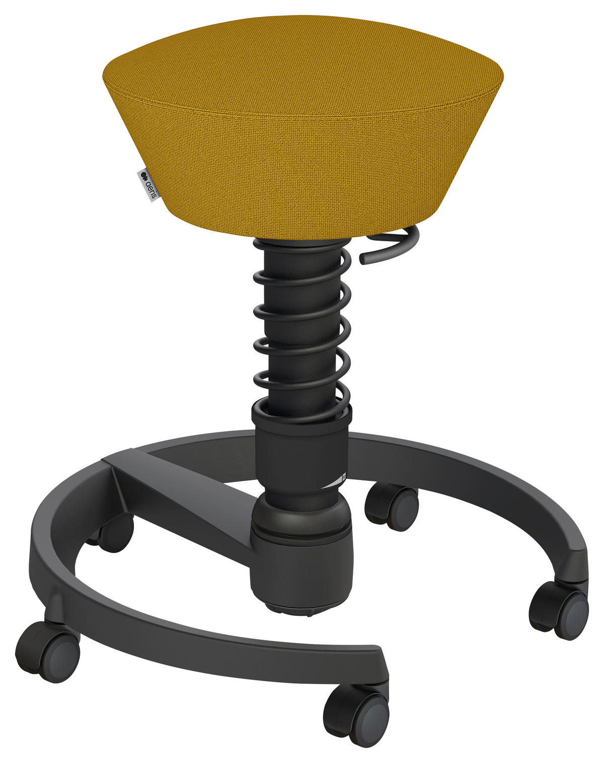 BÜROHOCKER 55/45,66/55 cm  - Gelb/Schwarz, Basics, Textil/Metall (55/45,66/55cm) - Aeris