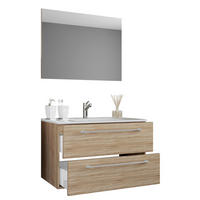 BADEZIMMER 3-teilig  in 60 cm  - Alufarben/Weiß, MODERN, Keramik/Holzwerkstoff (60cm) - MID.YOU