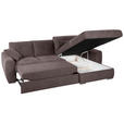 ECKSOFA in Mikrofaser Braun 276/193 cm - Chromfarben/Braun, MODERN, Kunststoff/Textil (276/193cm) - Hom`in
