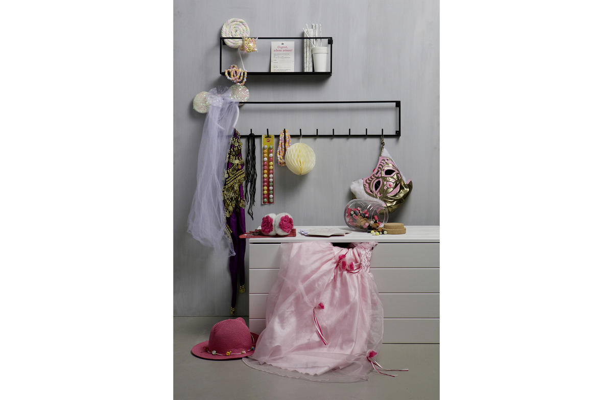 WANDREGAL 50/16/8 cm  - Schwarz, Trend, Metall (50/16/8cm) - Ambia Home