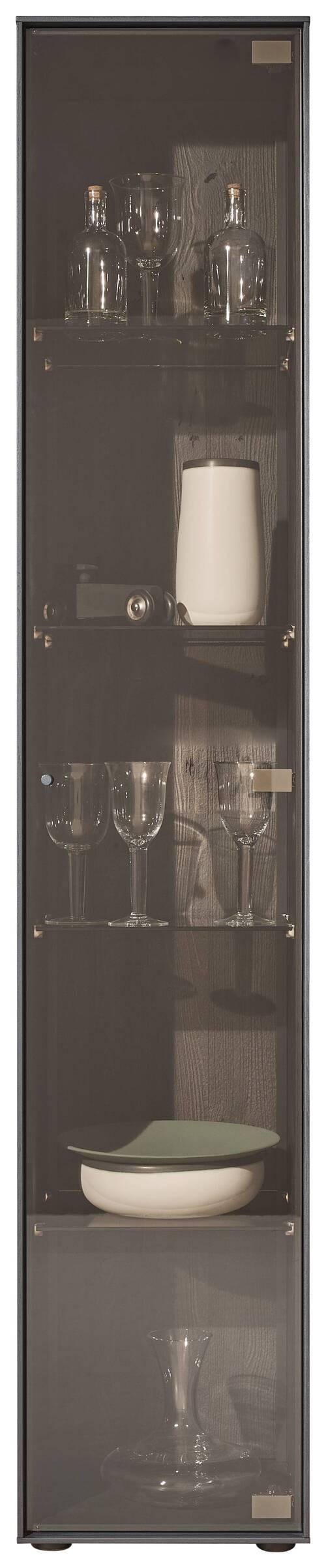 VITRINE Anthrazit  39/204/44 cm  - Anthrazit, Design, Glas/Holz (39/204/44cm) - Johann Jakob