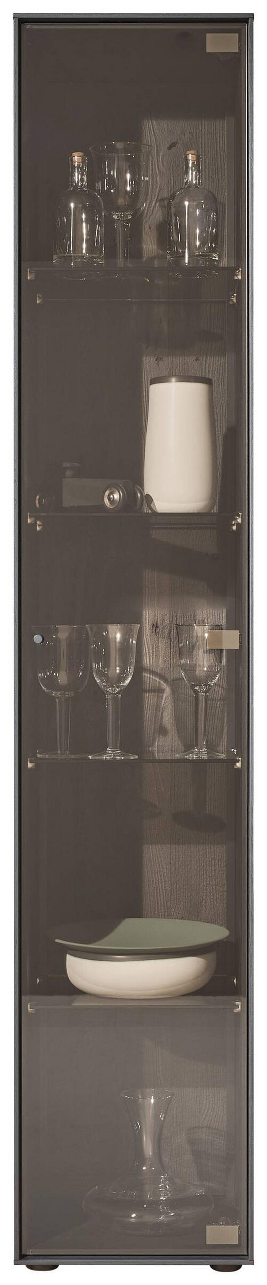 VITRINE Anthrazit  39/204/44 cm  - Anthrazit, Design, Glas/Holz (39/204/44cm) - Johann Jakob
