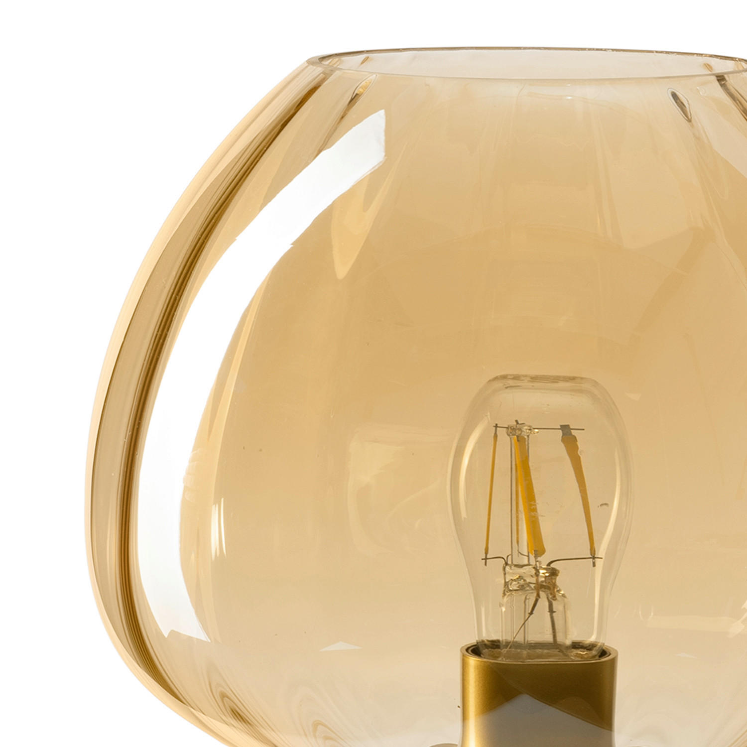 TISCHLEUCHTE 20/20/29 cm   - Cognac, KONVENTIONELL, Glas/Metall (20/20/29cm)