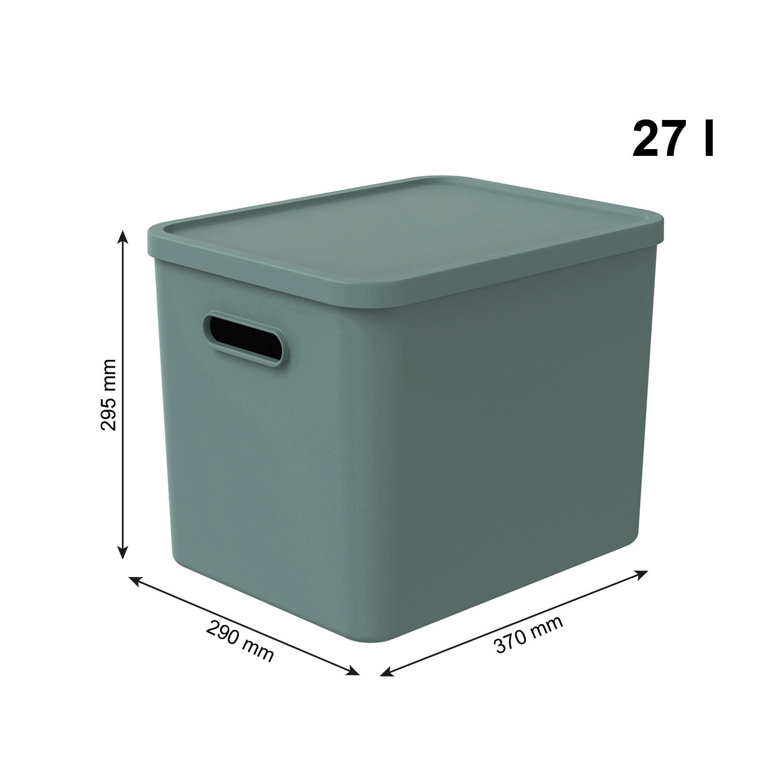 AUFBEWAHRUNGSBOX Albula  - Mintgrün, KONVENTIONELL, Kunststoff (37/29/29.5cm) - Rotho