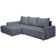 ECKSOFA in Mikrofaser Blau  - Blau/Schwarz, KONVENTIONELL, Kunststoff/Textil (169/295cm) - Carryhome