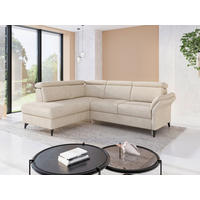 ECKSOFA GLENDALE E in Chenille Sandfarben  193/247 cm  - Sandfarben/Schwarz, KONVENTIONELL, Textil/Metall (193/247cm) - Sit & More