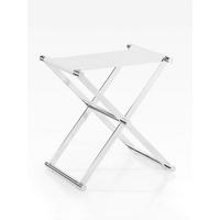 KLAPPHOCKER in Textil, Metall Chromfarben, Weiß  - Chromfarben/Weiß, Design, Textil/Metall (34,5/45/45cm) - Joop!