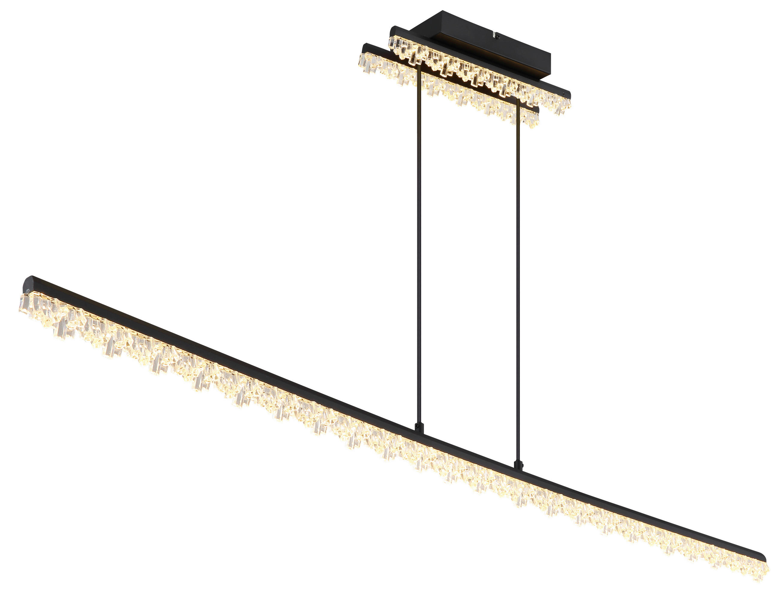 LED-HÄNGELEUCHTE 120/12,5/120 cm  - Klar/Schwarz, Design, Kunststoff/Metall (120/12,5/120cm) - Globo
