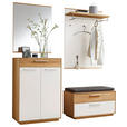 GARDEROBE 5-teilig  in 170/195/40 cm  - Eichefarben/Anthrazit, Design, Glas/Holz (170/195/40cm) - Novel