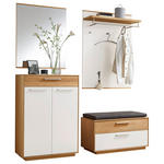 GARDEROBE 5-teilig  in 170/195/40 cm  - Eichefarben/Anthrazit, Design, Glas/Holz (170/195/40cm) - Novel