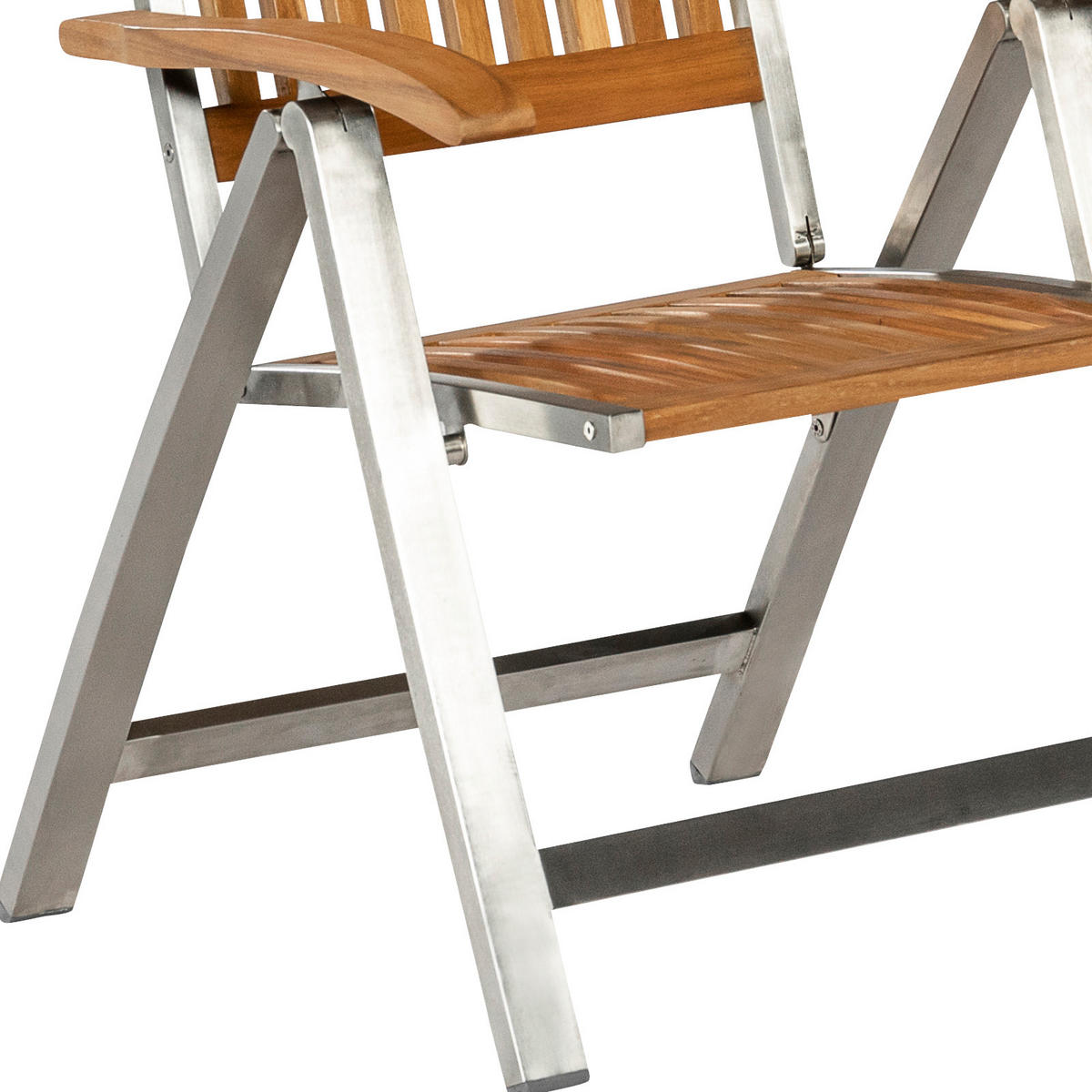 GARTENSESSEL Holz, Metall Silberfarben, Akaziefarben  - Silberfarben/Akaziefarben, ROMANTIK / LANDHAUS, Holz/Metall (60/118/48cm) - Gardenson