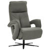 RELAXSESSEL in Leder Grau  - Schwarz/Grau, Design, Leder/Metall (77/110/87cm) - Valdera