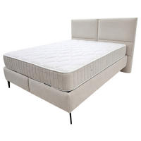 POSTELJA Z VZMETNICO   x  , les, kovina bež  - črna/bela, Moderno, kovina/les (160/200cm) - Hom`in