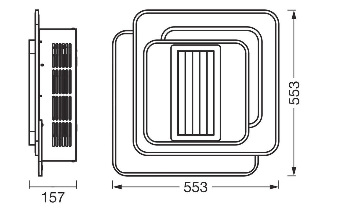 LED-DECKENLEUCHTE 55,3/55,3/15,7 cm   - Weiß, Design, Kunststoff/Metall (55,3/55,3/15,7cm) - Osram