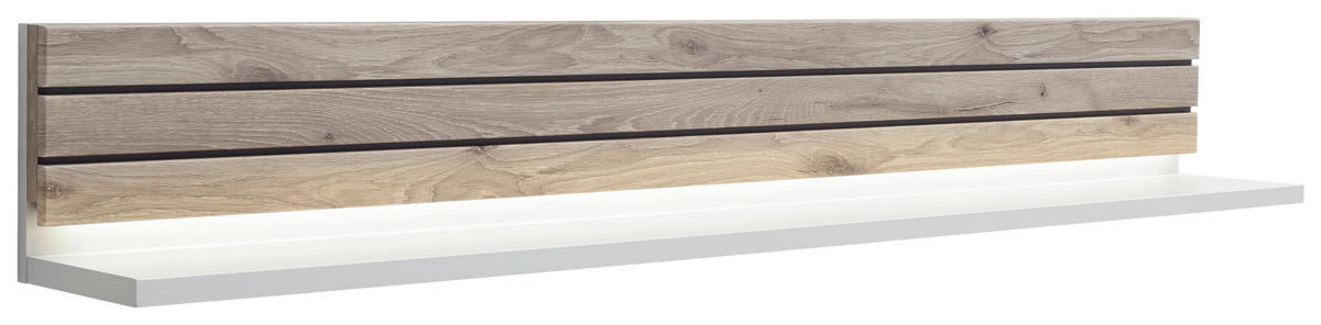 WANDBOARD Holzwerkstoff Grau, Eichefarben  - Eichefarben/Grau, Design, Holzwerkstoff (150/21/20cm) - Stylife