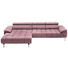 WOHNLANDSCHAFT in Textil Rosa - Chromfarben/Rosa, Design, Textil/Metall (190/329cm) - Beldomo Style WOHNLANDSCHAFT in Textil Rosa - Chromfarben/Rosa, Design, Textil/Metall (190/329cm) - Beldomo Style