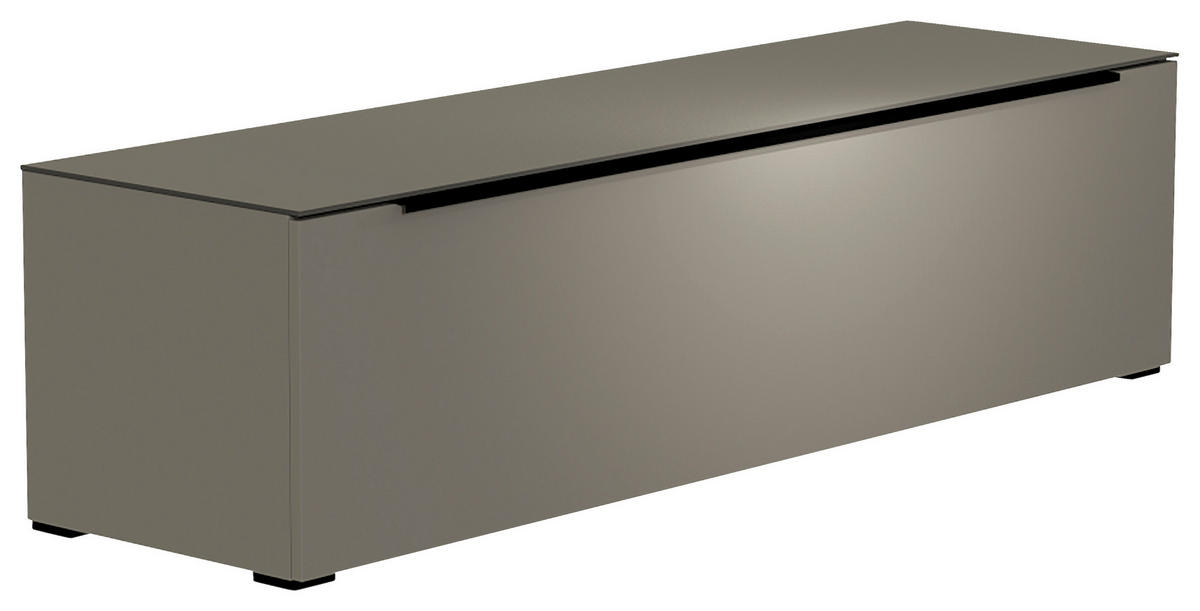 LOWBOARD Grau, Schwarz  160/43/45 cm  - Schwarz/Grau, Design, Glas/Holzwerkstoff (160/43/45cm) - Moderano