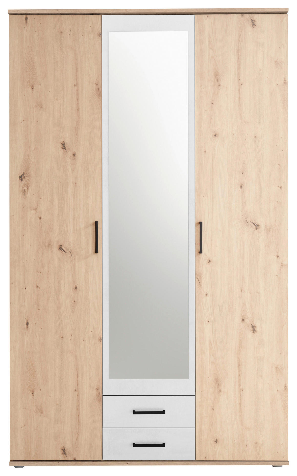 DREHTÜRENSCHRANK  in Weiß, Eiche Artisan  - Anthrazit/Eiche Artisan, KONVENTIONELL, Glas/Holzwerkstoff (119,6/196,3/53,5cm) - Carryhome