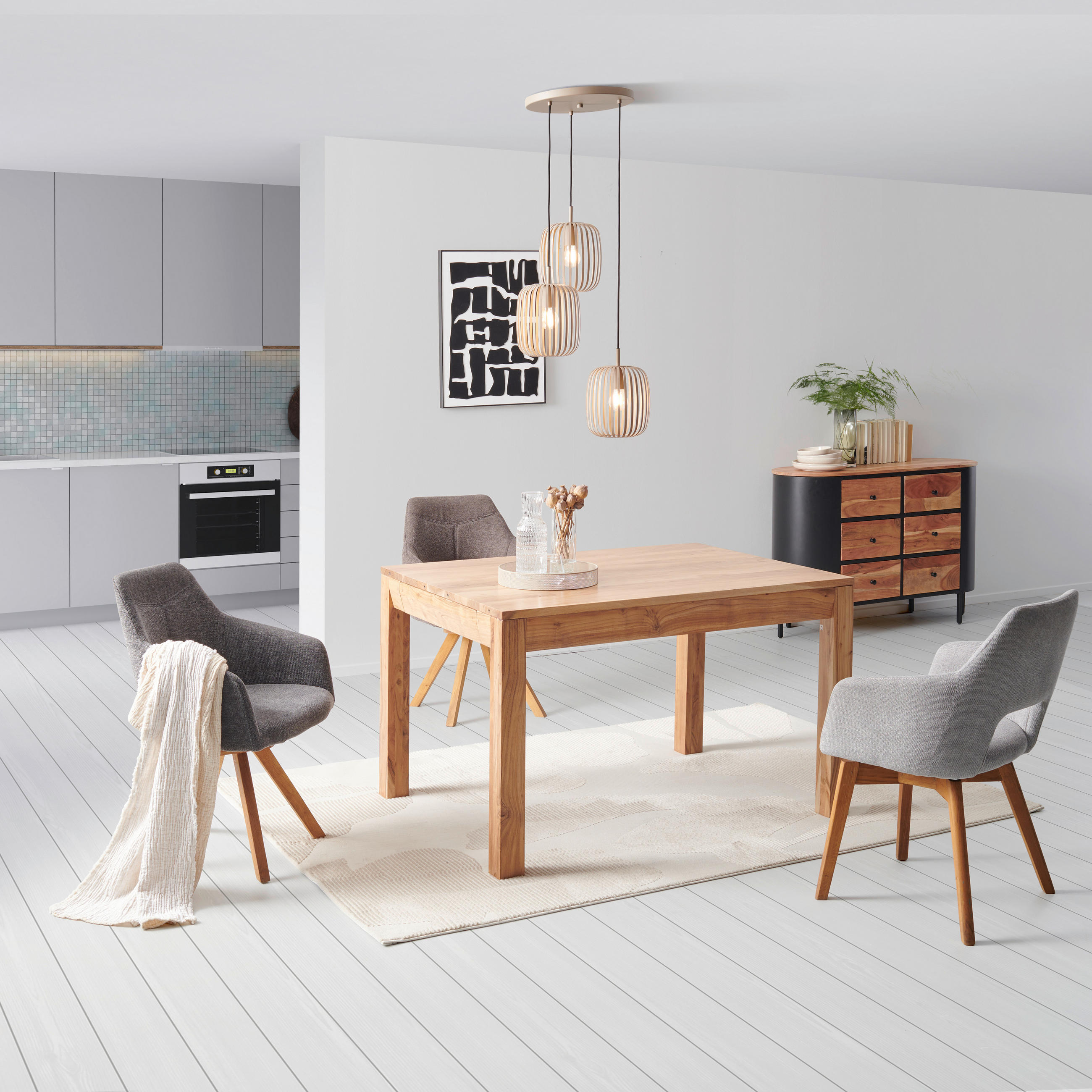 ESSTISCH Akaziefarben rechteckig  ausziehbar  - Akaziefarben, MODERN, Holz (120-210/76/90cm) - Livetastic