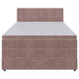 BOXSPRINGBETT 140/200 cm  in Hellrot  - Hellrot/Schwarz, KONVENTIONELL, Kunststoff/Textil (140/200cm) - Carryhome