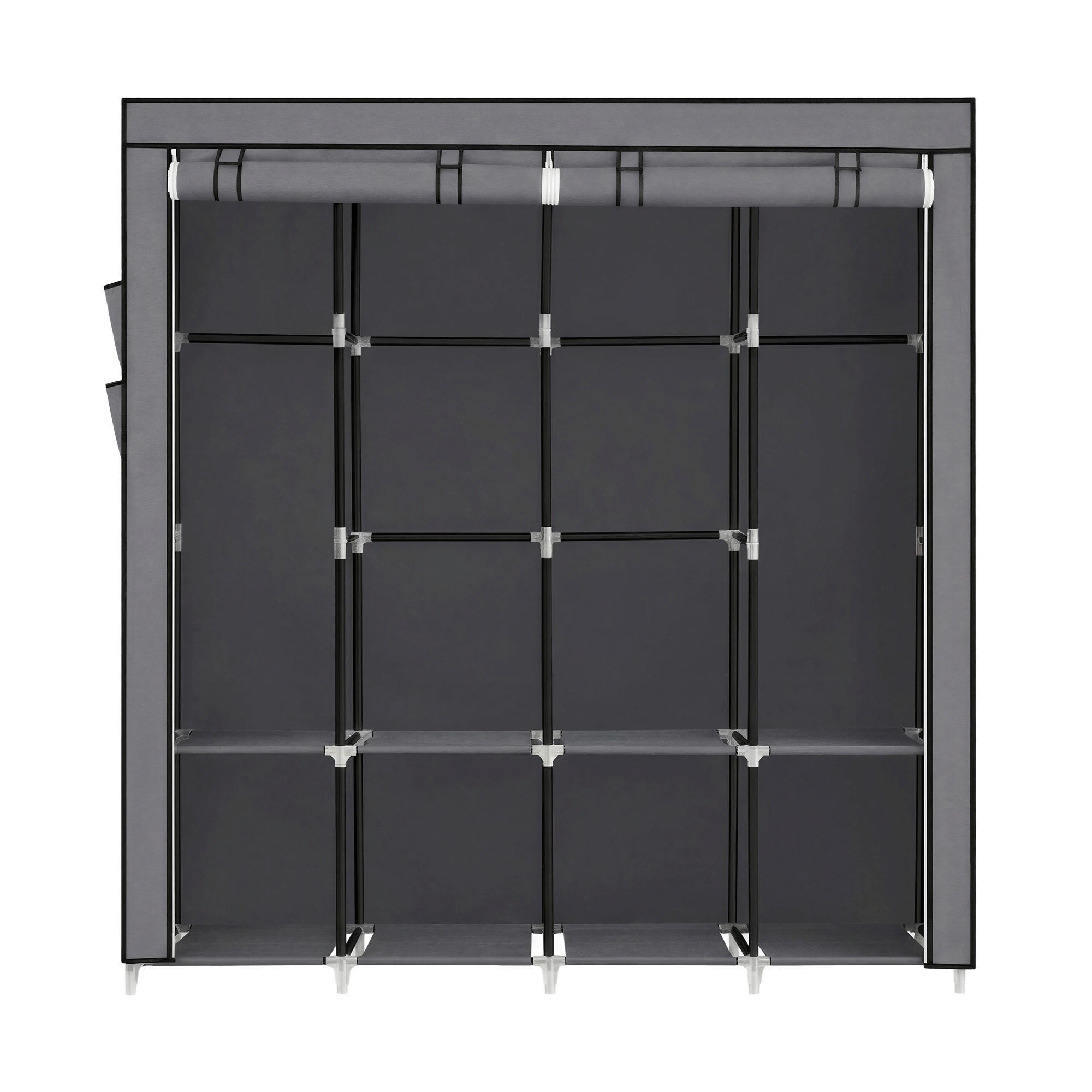 STOFFSCHRANK Grau  - Grau, Basics, Textil/Metall (170/167/45cm) - Boxxx