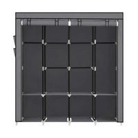 STOFFSCHRANK Grau  - Grau, Basics, Textil/Metall (170/167/45cm) - Boxxx