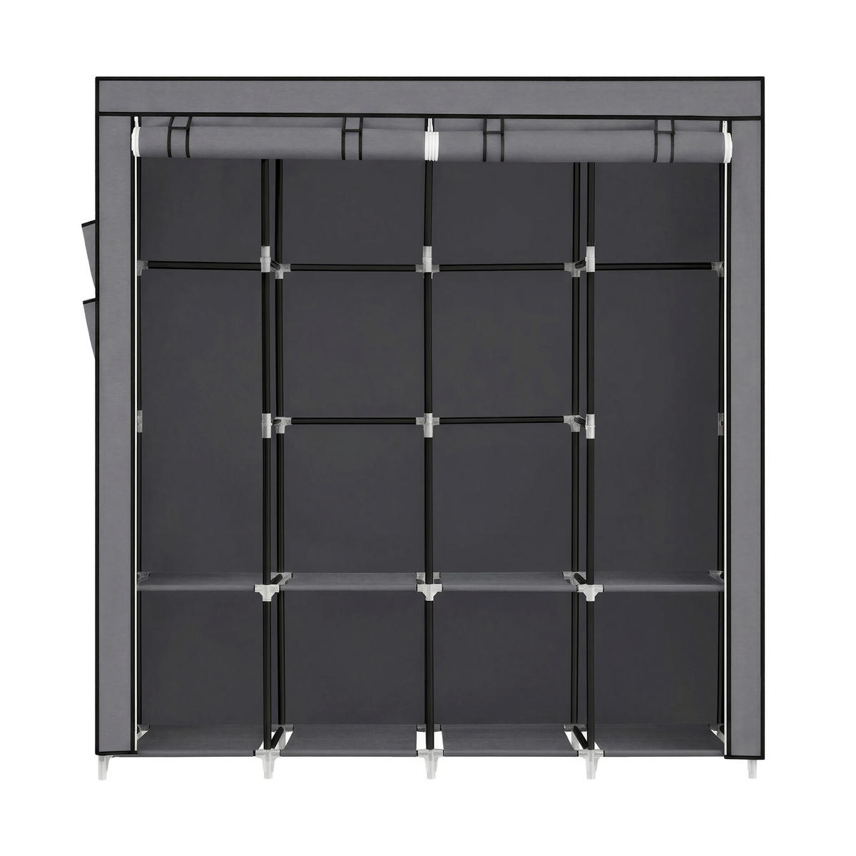 STOFFSCHRANK Grau  - Grau, Basics, Textil/Metall (170/167/45cm) - Boxxx