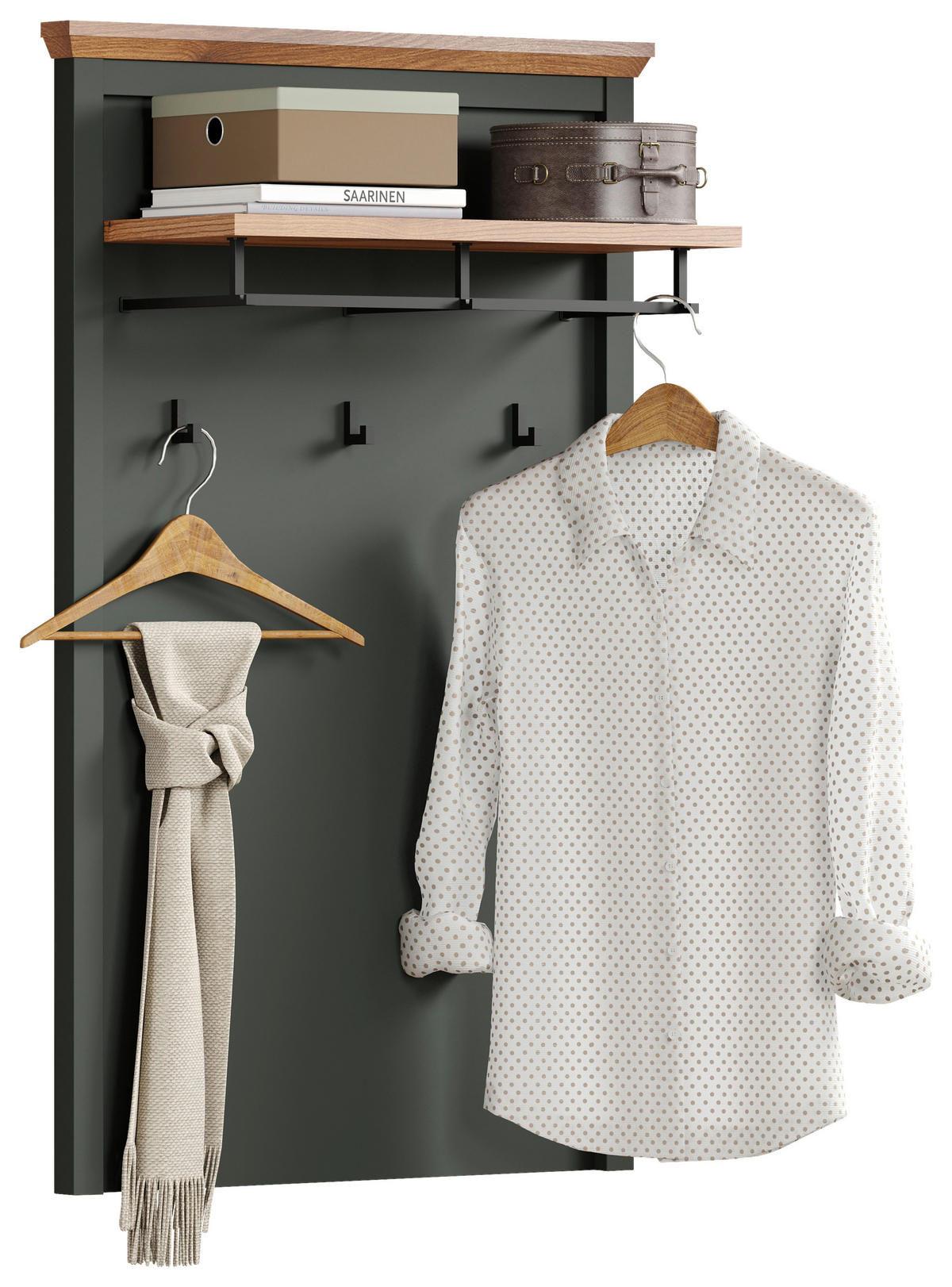 GARDEROBENPANEEL  in 77/123/28 cm  - Eichefarben/Grün, ROMANTIK / LANDHAUS, Holzwerkstoff (77/123/28cm) - Landscape