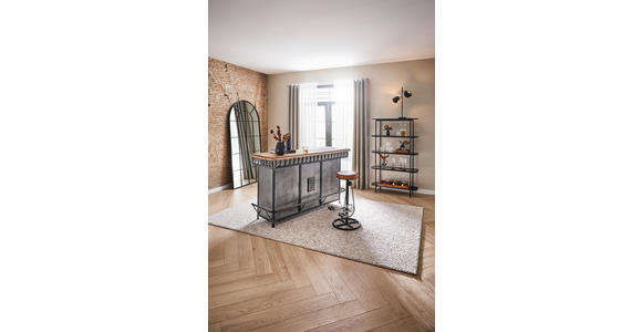 BAR Mangoholz Hartholz Anthrazit, Grau  - Anthrazit/Grau, Trend, Holz/Metall (168/103/55cm) - Landscape