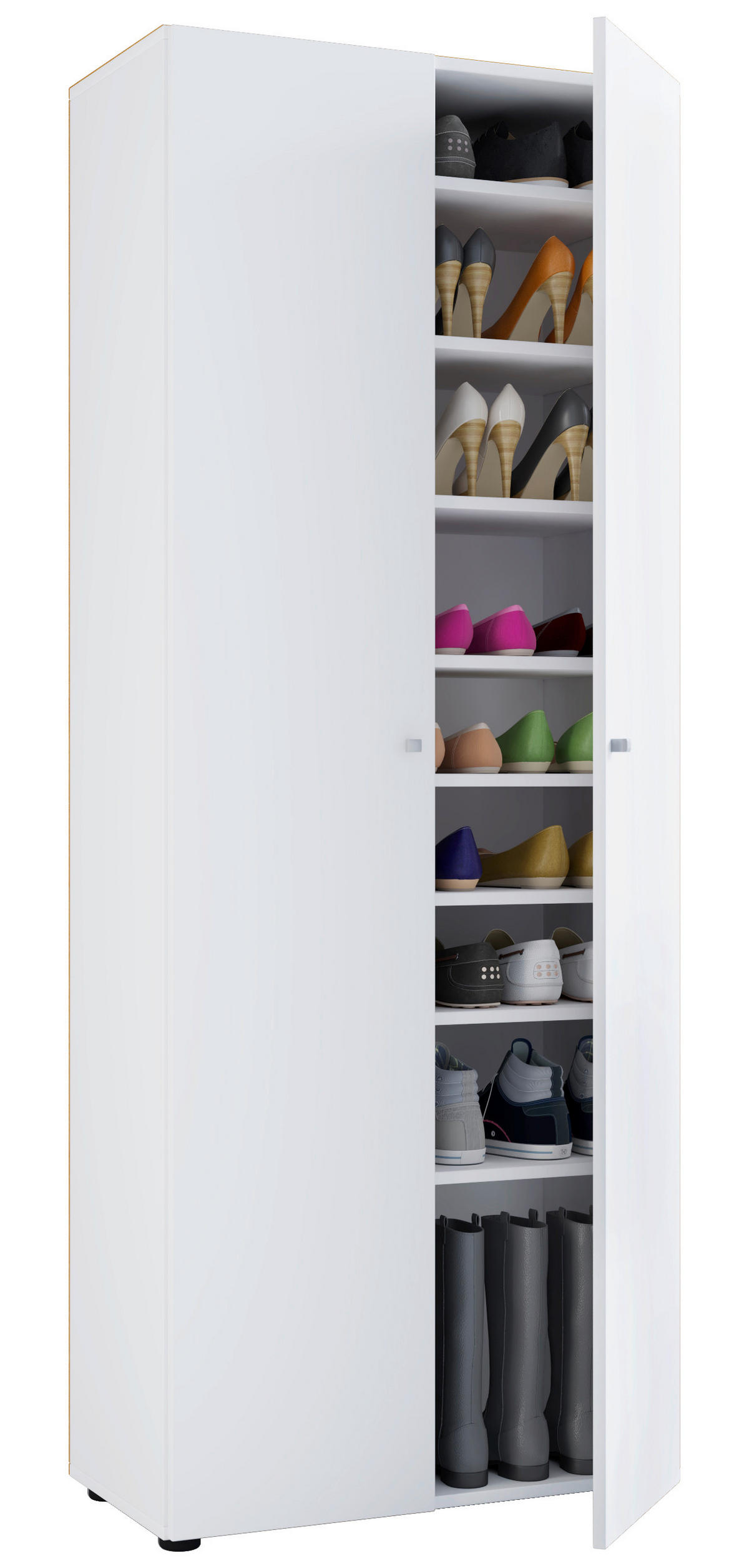 SCHUHSCHRANK Weiß  - Schwarz/Weiß, Design, Holzwerkstoff/Kunststoff (71/180/39cm) - MID.YOU