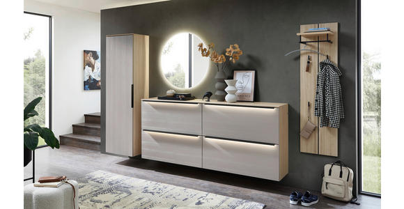 SCHUHSCHRANK 100/85/37 cm  - Eichefarben/Schwarz, Design, Holzwerkstoff/Metall (100/85/37cm) - Voleo