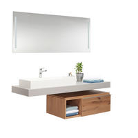 MOBILIER BAIE - alb/culoare lemn stejar, Design, sticlă/lemn (160cm) - Voglauer