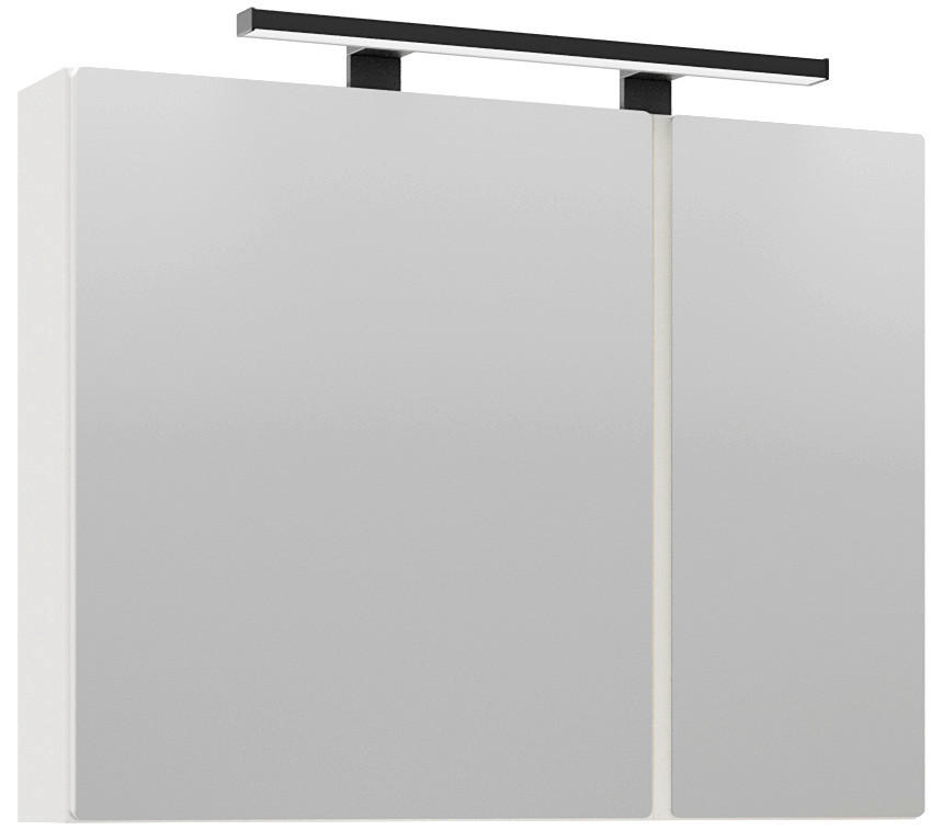 SPIEGELSCHRANK 90/75/18 cm  - Weiß, MODERN, Glas/Holzwerkstoff (90/75/18cm) - Welnova