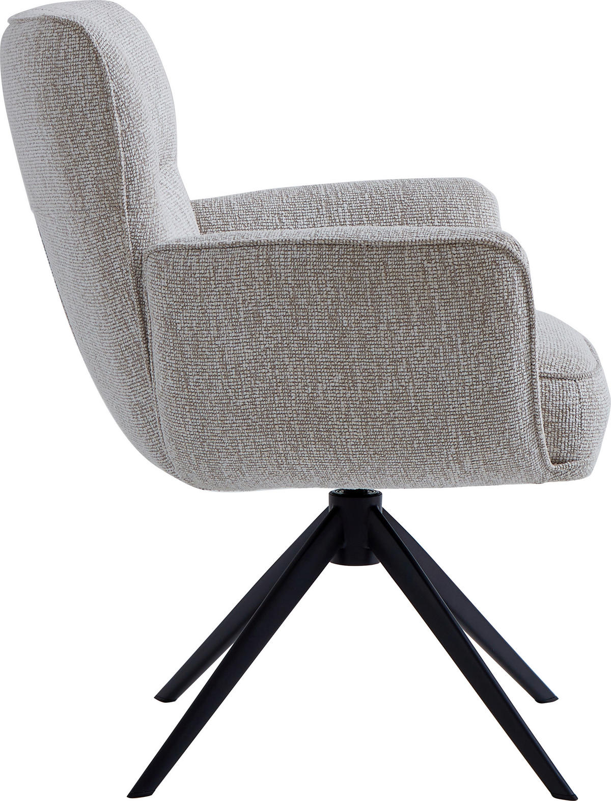 ARMLEHNSTUHL  in Eisen Leinenoptik  - Beige/Schwarz, Design, Textil/Metall (67/86/68cm) - Novel