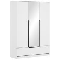 KLEIDERSCHRANK Weiss  - Weiss/Schwarz, Konventionell, Holzwerkstoff/Metall (134,5/192,9/51cm) - MID.YOU
