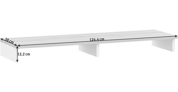 TV-AUFSATZ in Weiß, Eichefarben - Eichefarben/Weiß, Design, Holzwerkstoff (124,4/12,2/38cm) - Xora