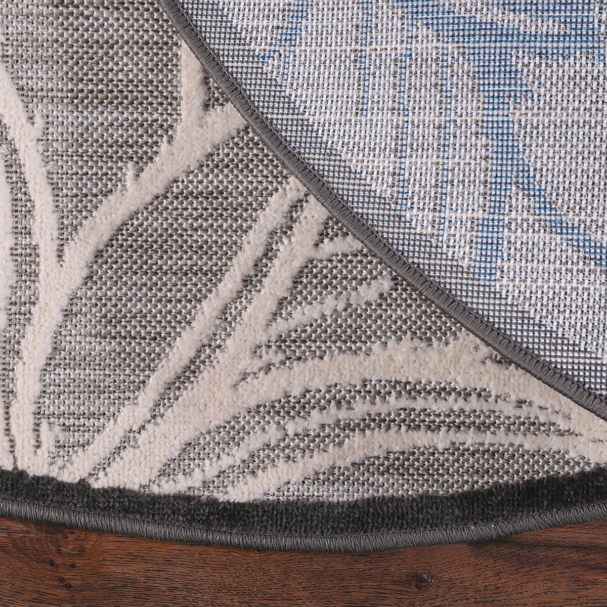 OUTDOORTEPPICH 200 cm Floral Grau, Blau, Weiß  - Blau/Weiß, LIFESTYLE, Kunststoff/Textil (200cm) - Novel