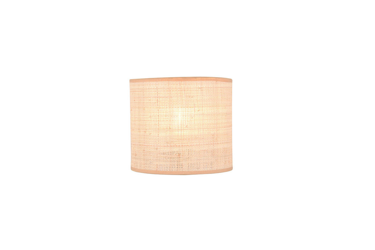WANDLEUCHTE Aimee 23/20,5/12 cm  - Schwarz/Naturfarben, Natur, Textil/Metall (23/20,5/12cm)