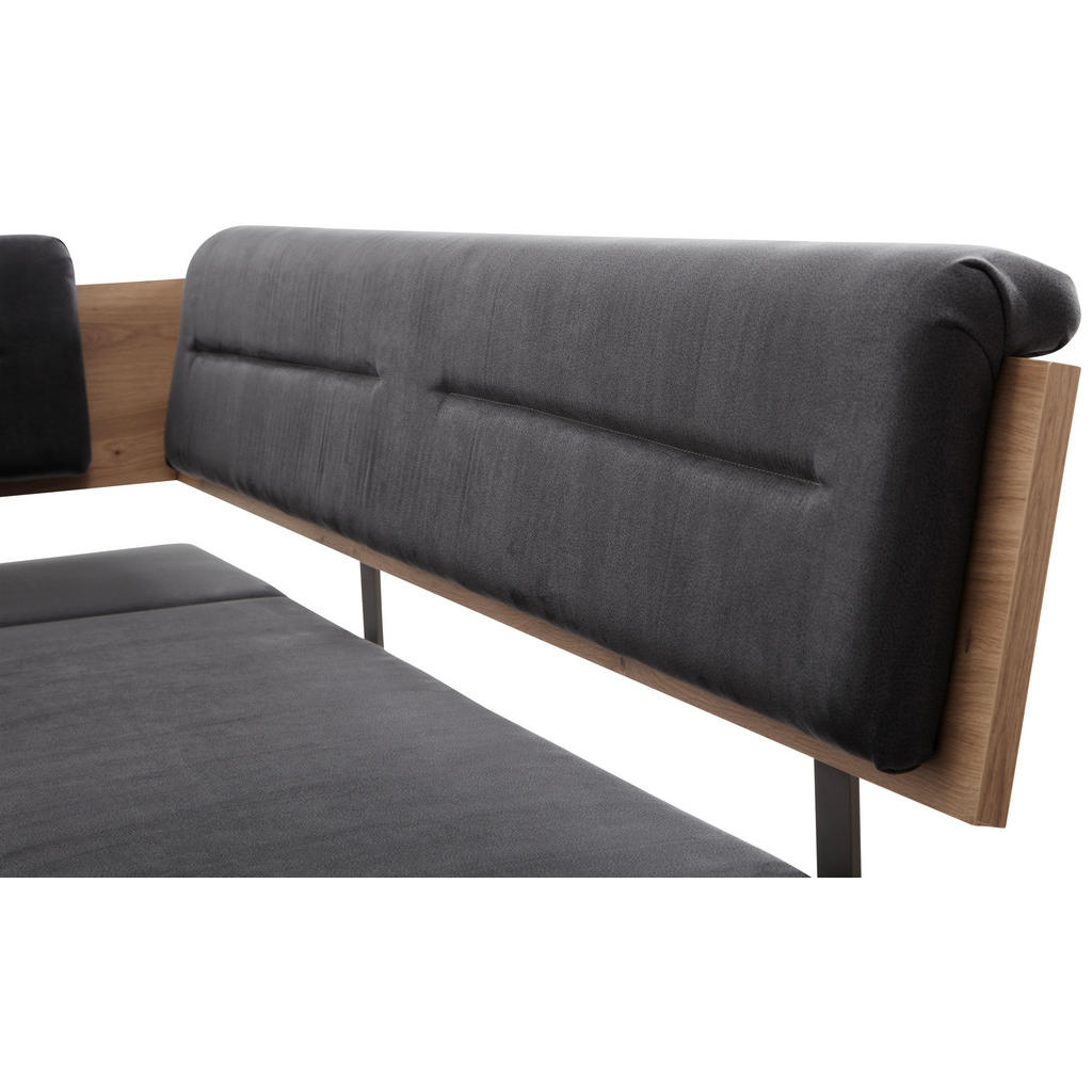 Thumbnail - Cantus Eckbankgruppe, Anthrazit, Eiche, Edelstahl, Metall, Textil, Uni, Kufe, 205x155 cm, Esszimmer, Bänke, Tisch- & Eck...